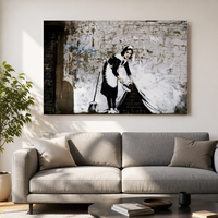 Impression sur toile de portrait de femme en graffiti, peinture à l'aquarelle encadrée, art mural, peinture à jet d'encre, décoration intérieure