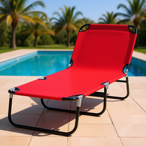 เก้าอี้พักผ่อนแบบพับได้ ดีไซน์ทันสมัย โครงอะลูมิเนียม ปรับเอนได้ 5 ระดับ ใช้กลางแจ้ง ริมสระน้ำ หรือระเบียง - Product Image 2