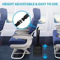 Repose-pieds portable réglable avec logo personnalisé, hamac pour les pieds, mousse à mémoire de forme, essentiel pour les voyages en avion, à la maison, au bureau