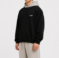 Produsen Pakaian Hoodie Oversize French Terry Katun Tebal Fleece Drop Shoulder Polos Kosong Custom Hoodie Pria