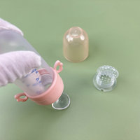Yuye 2-in-1 BPA-vrije siliconen lepels voor baby's, fruitzakje, bijtring, knijpfles voor fruit voor baby's, peuters en kinderen