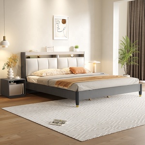 Meubles de chambre à coucher <span class=keywords><strong>Lit</strong></span> de rangement au design simple avec dossier souple <span class=keywords><strong>Lit</strong></span> Queen Size en cuir personnalisé avec tiroirs pour garçons et filles - Product Image 5