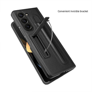 Housse de protection <span class=keywords><strong>en</strong></span> <span class=keywords><strong>cuir</strong></span> <span class=keywords><strong>pour</strong></span> téléphone portable avec fente <span class=keywords><strong>pour</strong></span> stylo <span class=keywords><strong>pour</strong></span> Samsung Z Fold 5 TPU PC saoft étui <span class=keywords><strong>pour</strong></span> <span class=keywords><strong>smartphone</strong></span> avec support - Product Image 5