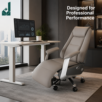 Chaise de bureau de direction moderne en cuir à dossier haut, fauteuil de luxe rembourré multifonction ergonomique pivotant