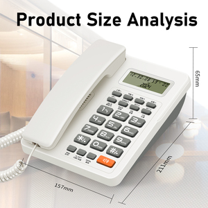 <span class=keywords><strong>Téléphone</strong></span> <span class=keywords><strong>fixe</strong></span> filaire à clavier anglais, prix usine, avec haut-parleur et identification de l'appelant pour la maison et le bureau - Product Image 6