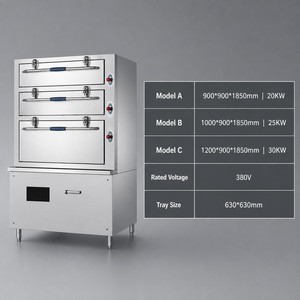 Commercial Three-Deck Induction Seafood <b>Steamer</b> Cabinet 20-30kW for Restaurants Hotels Catering and Food Service Dealers - Product Image 2