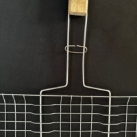 Grille de barbecue en acier inoxydable sur mesure - Grille de cuisson en métal robuste avec poignée pour rôtir la viande, panier de barbecue