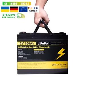 Batería Solar de Ciclo Profundo Lifepo4 de 12v 100ah 200ah 300ah 24v 230Ah con BMS Inteligente para Sistema Solar, Disponible en Stock en la UE - Product Image 1