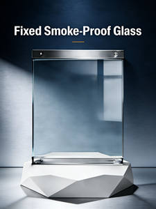 Portes de mur-rideau en verre trempé à haute transmission lumineuse, à contrôle de la fumée, monocouche, résistant au feu, pour école, hôtel - Product Image 1