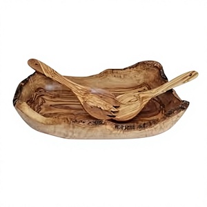 Tazón de Servir de Madera de Acacia con Impresión Esmaltada Decorativa Vintage Ecológica, Personalizado para Fiestas, Nuevo Diseño BS - Product Image 3