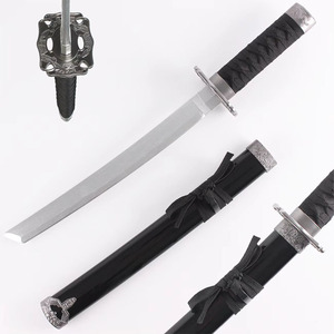 Épée Nichirin de Giyu <span class=keywords><strong>Tomioka</strong></span> de 20,5 pouces, accessoire de cosplay, <span class=keywords><strong>katana</strong></span> d'anime non affûtée avec garde argenté - Product Image 1