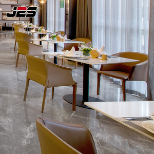 Sillón de Cuero J2S con Mesa Cuadrada, Juego de Muebles Modernos para Restaurante, Cafetería, <span class=keywords><strong>Bistro</strong></span>, Hotel de Lujo - Product Image 4