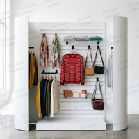 Kainice Soporte de exhibición de suelo tipo góndola H para almacenamiento de bufandas blancas, expositor H para slatwall, estantería góndola para ropa y bolsos