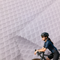 Tissu Jacquard en polyester à motif d'éventail 110g tissu en maille extensible tissu de sport pour vêtements de cyclisme à séchage rapide