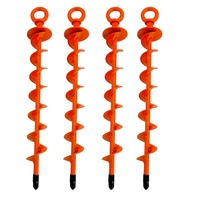 Ancrage de sol en spirale robuste, orange et vert, à visser, pour tente et auvent de camping