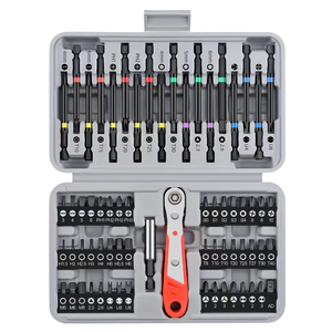 Jeu de 68 embouts de tournevis à tige hexagonale longue et courte et jeu de poignées à cliquet, embouts Torx de sécurité anti-effraction, étui rigide, manuel, OEM - Product Image 1