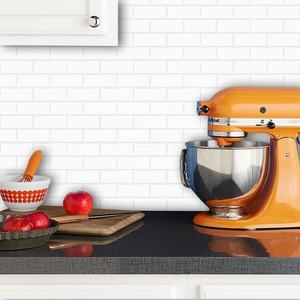 Peel and <strong>Stick</strong> Pule <strong>White</strong> Self Adhesive 3d Mosaic Kitchen Thicker Upgrade Wall <strong>Tile</strong> Waterproof and Removable - Product Image 4