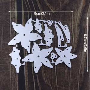 Weihnachts blumen Metall Kohlenstoffs tahl Großhandel dekorative gestanzte Klinge Präge maschine Home Decor Metall Blumen schneidwerk zeuge - Product Image 3