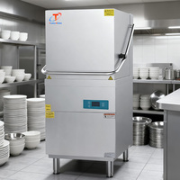 Lave-vaisselle sous comptoir en acier inoxydable, haute efficacité, automatique avec sécheuse pour cuisine d'hôtel, lave-vaisselle commercial