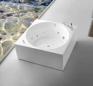 Akrilik Kamar Mandi Mewah Baru 55X55 Inci Bak Mandi Spa Hidro dan Bak Fungsi Pijat dengan Lampu Kromatik - Product Image 5