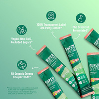 Poudre d'électrolytes verte pour adultes, marque privée OEM, SUPER GREENS, compléments alimentaires à base de plantes, apportant de l'énergie, 20g, vente directe