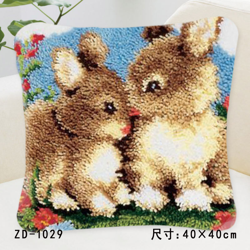 Housse de coussin crochet de loquet de lapin