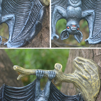 Figurine de chauve-souris gothique Décoration suspendue BCA60 Statue de chauve-souris vampire en résine artisanale pour Halloween et accent gothique pour la maison toute l'année