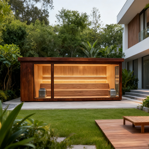 Sauna Comercial Grande <span class=keywords><strong>de</strong></span> Madera <span class=keywords><strong>de</strong></span> Hemlock Resistente, Cabina <span class=keywords><strong>de</strong></span> Vapor Cuadrada para Exteriores, para Gimnasios <span class=keywords><strong>y</strong></span> Centros <span class=keywords><strong>de</strong></span> Fitness - Product Image 1