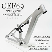 Rangka Sepeda Listrik SZZSBIKE CEF69 Serat Karbon 29ER Cocok untuk Motor Bafang M510RS/M560RS Baterai 48V 835Wh/720Wh Layar DPC030 Ringan