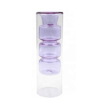 Bouteille en verre à double paroi colorée créative pour centres de table Vase en verre coloré de mariage pour la décoration de la maison