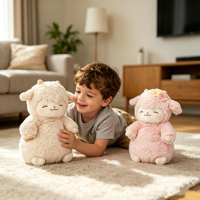 Peluche Mouton Floral Moelleux, Adorable Mouton aux Yeux Fermés, Jouet en Peluche Doux et Confortable, Poupée de Sommeil, Cadeau pour Tout-Petits, Enfants et Filles