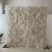 8ft x 8ft Bloemenwand van stof, oprolbare gordijnbloemenwand voor bruiloften en feesten