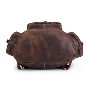 Sac à dos Vintage Crazy Horse en cuir véritable pour ordinateur portable, <span class=keywords><strong>cartable</strong></span> de voyage et de randonnée, nouveau Style 2023 - Product Image 2