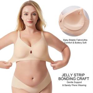 Sujetador Personalizado de Talla Grande 36-44 para <span class=keywords><strong>Mujer</strong></span>, Marca de Fábrica, Transpirable, con Relleno Push-Up y Diseño de Malla - Product Image 4