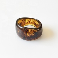 Nuevo Brazalete Ancho de Resina Acrílica con Diseño de Nicho, Brazalete Retro de Moda Color Ámbar, Joyería para Mujer