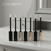 Tube de brillant à lèvres en métal de luxe, personnalisable avec logo, et flacon de blanchiment dentaire avec embout en gel de silicone