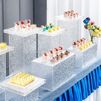 Présentoir de Buffet en Acrylique Sur Mesure, Rehausseur de Buffet pour Mariages, Banquets, Traiteur, Gâteaux et Desserts