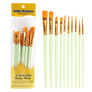 Professional 10Pcs/set Nylon Hair Artist Watercolor Plastic Handle <b>Oil</b> <b>Paint</b> Brushes for Art Painting - Product Image 5