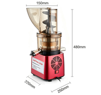 Stilte motor aangedreven koude pers sapcentrifuge voor keuken gebruik, voor verse fruit- en groentesappen, met 110V/220V compatibiliteit