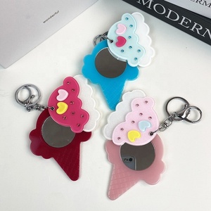 Al por mayor Nuevo Llavero Creativo de Acrílico con Diseño de Helado y Efecto Espejo, Colgante de Dibujos Animados para Llavero y Accesorios de Bolsos DIY - Product Image 5