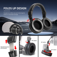 Casque de jeu Yinyu DH7600, casque de jeu supra-auriculaire avec micro, pliable, pour studio, podcast, monitoring
