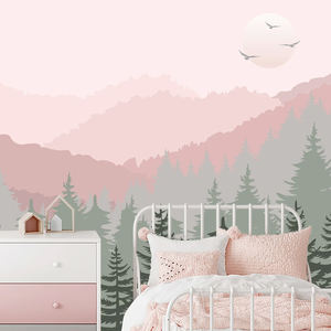 Nature et paysage tissu rose <span class=keywords><strong>pastel</strong></span> montagne murale 3D intérieurs chambre <span class=keywords><strong>papier</strong></span> <span class=keywords><strong>peint</strong></span> pour enfants - Product Image 2