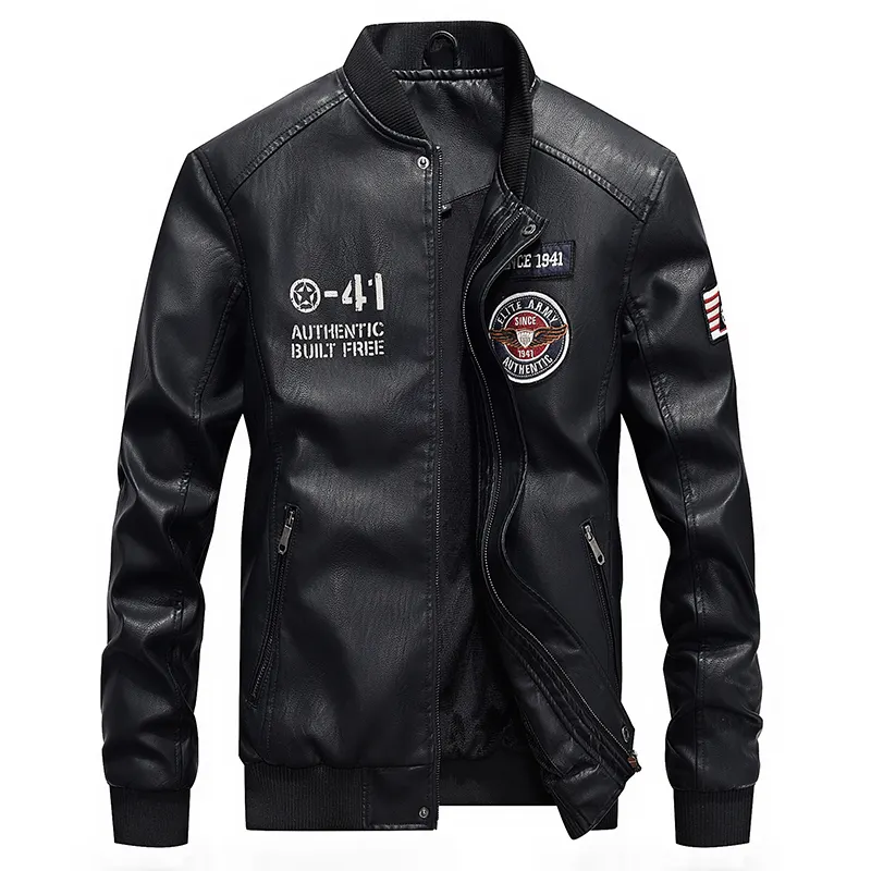 Long sleeve men's PU leather price clothing short jacket and coat casual custom coat cotton-padded jacket
