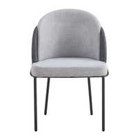 Chaise de salle à manger grise au design moderne, vente en gros d'usine, tissu en lin imperméable, acier stable pour meubles d'intérieur, salle à manger bon marché
