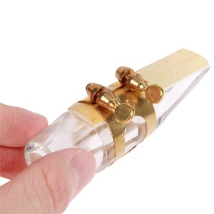 Boquilla Transparente para Saxofón de Tono Medio, Material ABS, Afinación <span class=keywords><strong>Eb</strong></span> + Tapa + Clip + Lengüeta, Instrumento Musical - Product Image 5