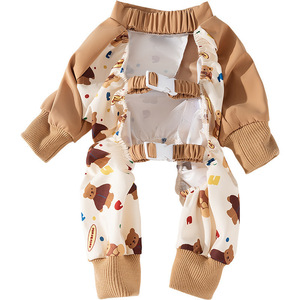 Ropa para Perros con Estampado de Osito de Peluche, Tipo Smock, de Cuatro Patas, Resistente al Polvo y al Agua, para Bichón Frisé - Product Image 5