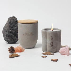 AIKUN Nordic Luxury Einzigartige geprägte runde Sojabohnen wachs Duft Aroma Aroma therapie Duft Soja Wachs Zement Beton Grau Kerze - Product Image 1