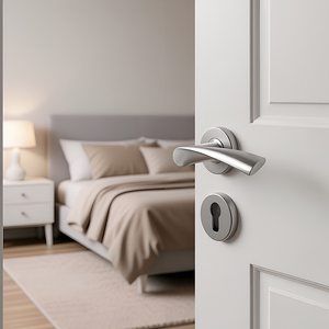 <span class=keywords><strong>Poignée</strong></span> de porte en acier inoxydable brossé pour entrée de villa - Design moderne, installation facile, durable, chambre, extérieur, salle de bain - Product Image 3