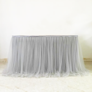 Fluffy Reusable Tulle Table Skirt for Wedding Party Baby Showers and Hotel Use Disposable Feature - Product Image 3