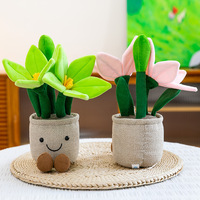 Boneka Hewan Plushie Custom, Boneka Anggrek, Dekorasi Pot Bunga Menakjubkan, Dekorasi Rumah, Dekorasi Pesta